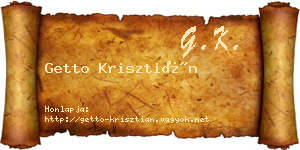 Getto Krisztián névjegykártya